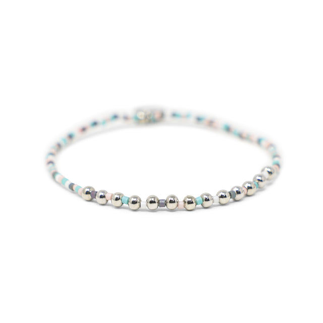 Pacifica Desert Sunset & Silver Alternating Stretch Bracelet