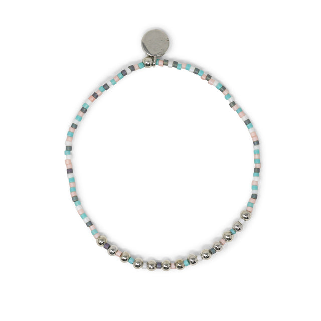 Pacifica Desert Sunset & Silver Alternating Stretch Bracelet