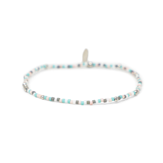 Sparkling Seas Desert Sunset & Silver Stretch Bracelet