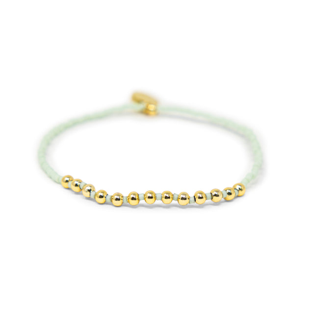 Pacifica Cucumber & Gold Alternating Stretch Bracelet