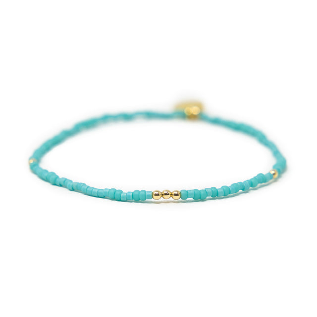 Teal & Gold Stretch Bracelet