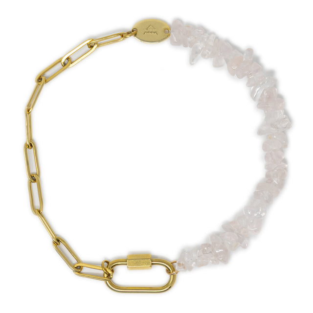 Rose Quartz Chip Bead Charm Bar Anklet Base