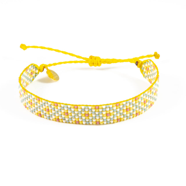 Stormy Ocean & Sunflower Diamond Woven Bracelet