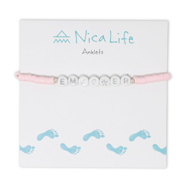 EMPOWER Wear Your Heart Anklet in Light Pink