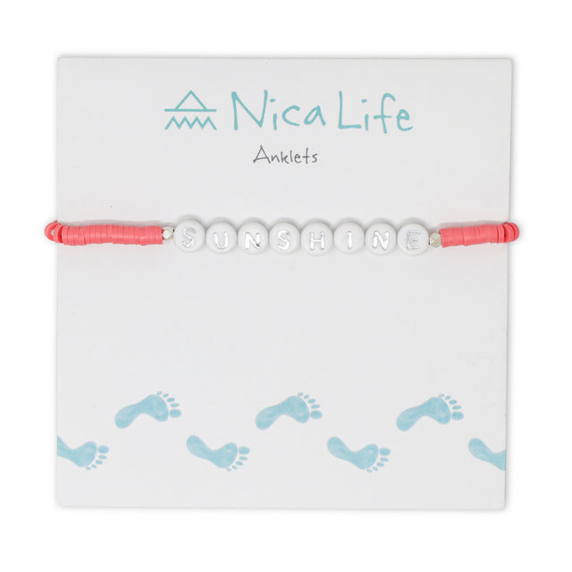 SUNSHINE Wear Your Heart Anklet in Dark Coral