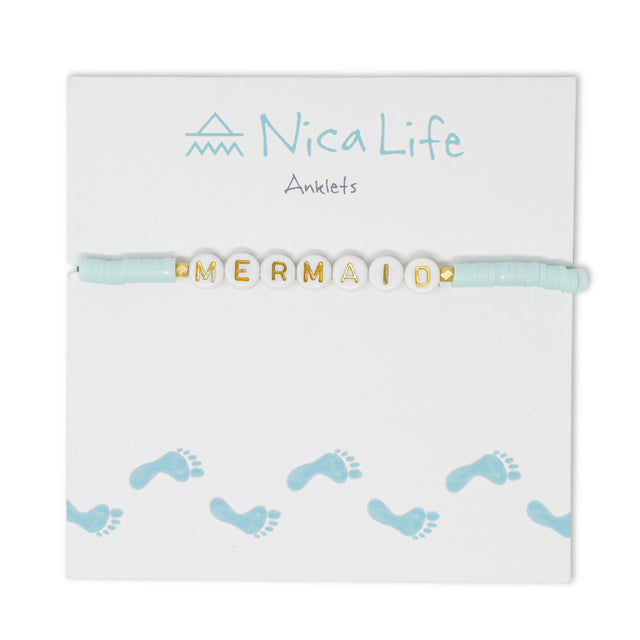 MERMAID Wear your Heart Anklet in Aqua