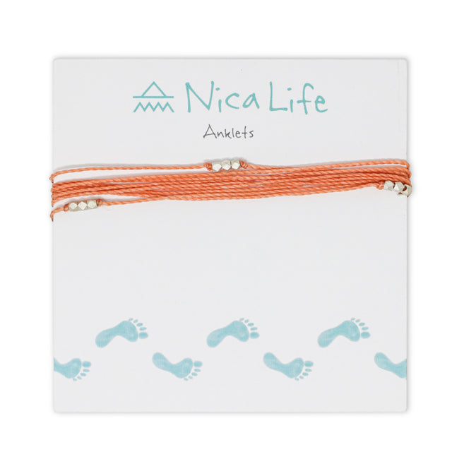 Coral Macua in Silver Anklet