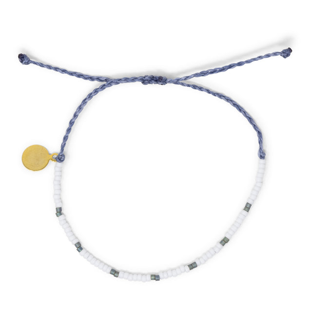 Denim Dot Seed Bead Adjustable Bracelet