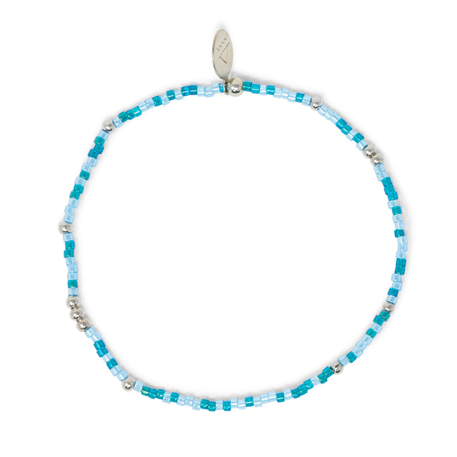 Deep Sea, Sky & Silver Stretch Bracelet