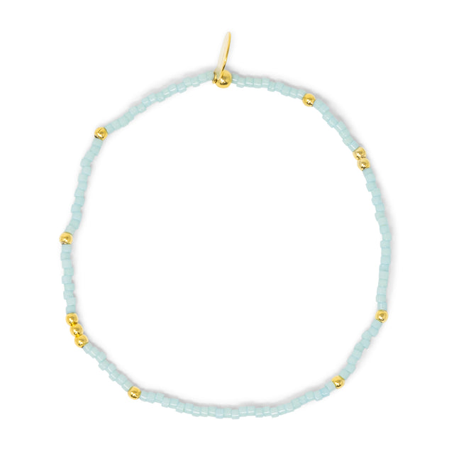 Cucumber & Gold Stretch Bracelet