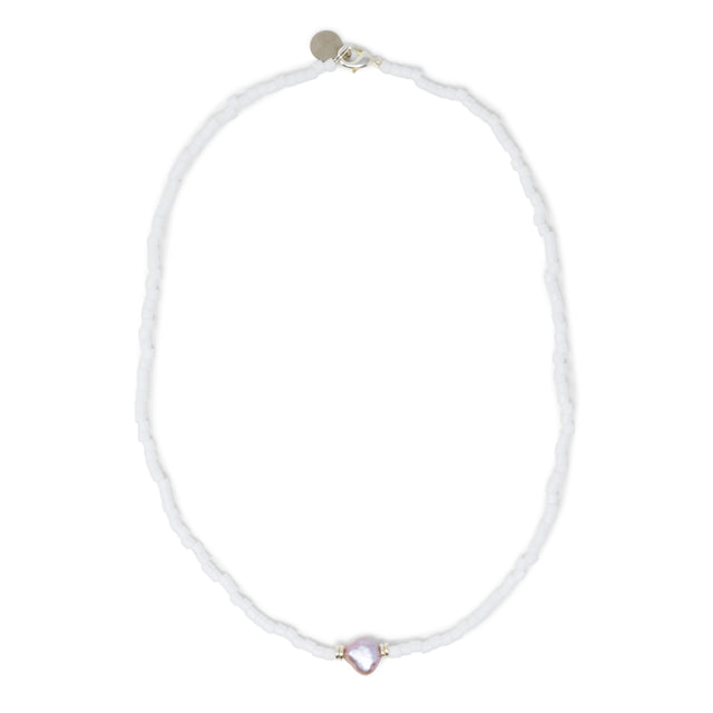 Baroque Purple Pearl Necklace in Silver