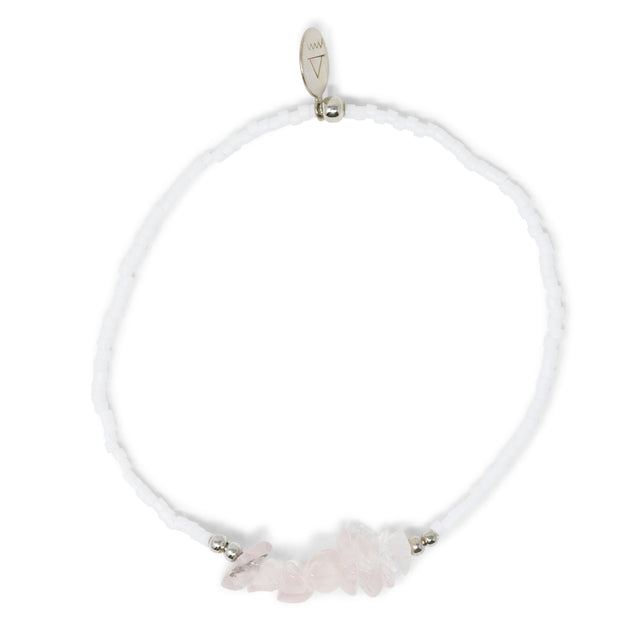 Rose Quartz & Silver Stretch Bracelet