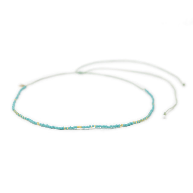 Teal & Gold Waterproof Surfer Choker on White front view