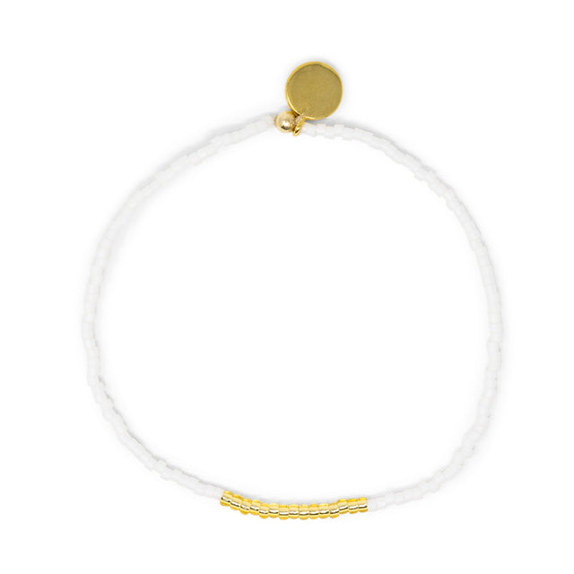 White & Gold Simple Stretch