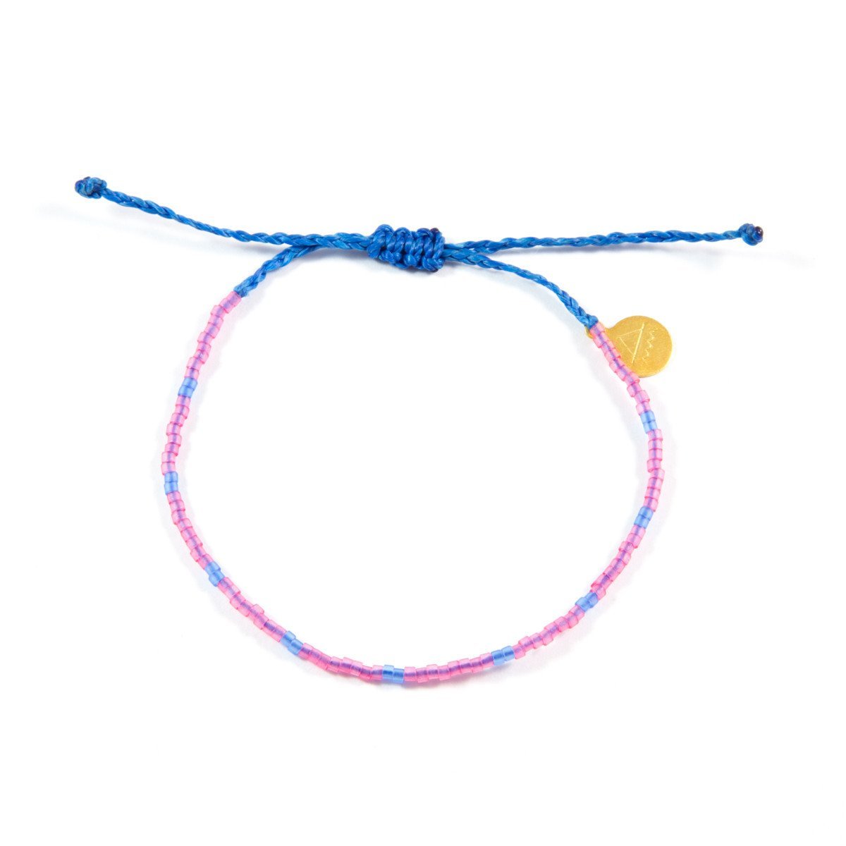 Sea Glass Pink & Neon Purple Dot Beaded Bracelet
