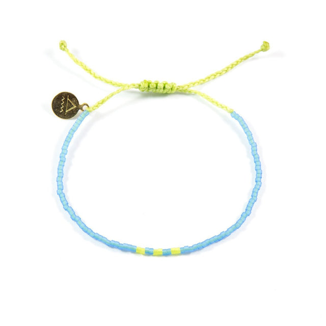 Sea Glass Aqua & Light Green Pattern Beaded Bracelet