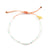 White & Coral Dot Pattern Beaded Bracelet