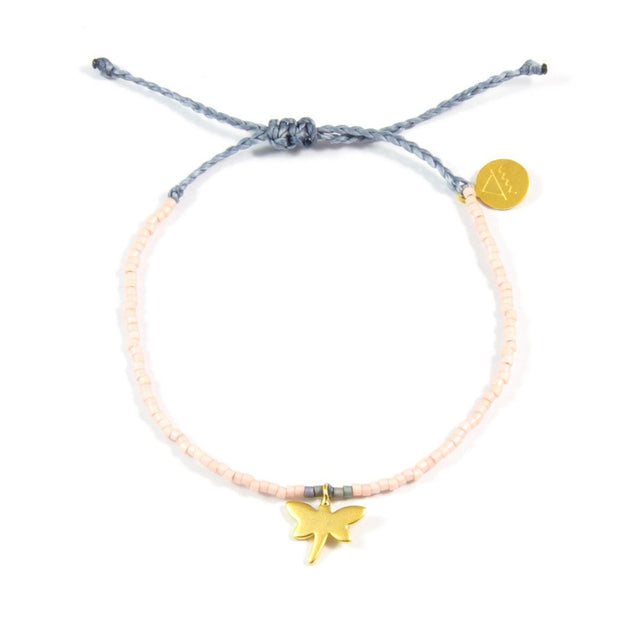 Light Coral & Denim Dragonfly Bracelet