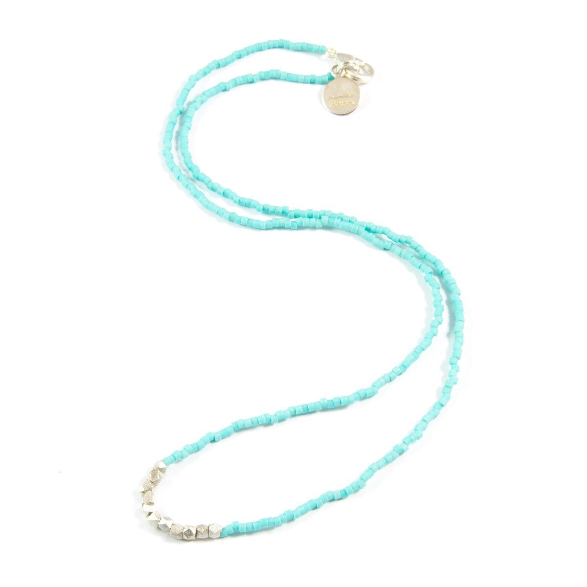 Teal Day to Night Necklace in Silver