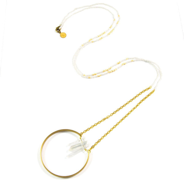 White Party Broken Circle Necklace