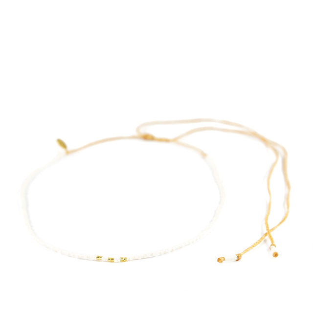White & Gold Fleck Mermaid Necklace