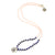 Coral w/ Blue Lapis Stone Om Charm Necklace in Silver