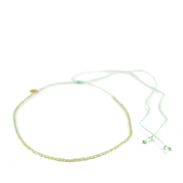 Cucumber & Gold Alternating Memaid Necklace