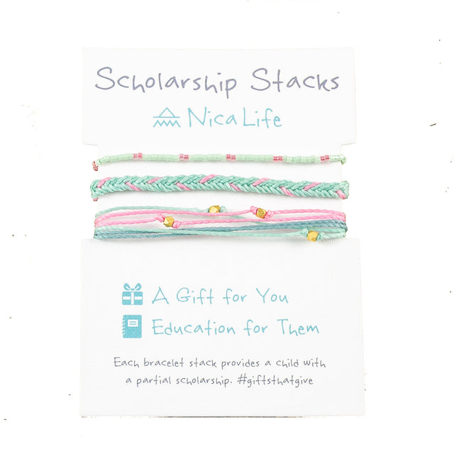 Cucumber & Pink Bracelet Stack