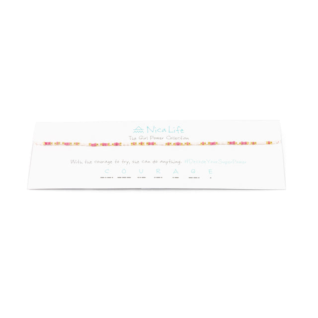 Rose COURAGE Morse Code Choker