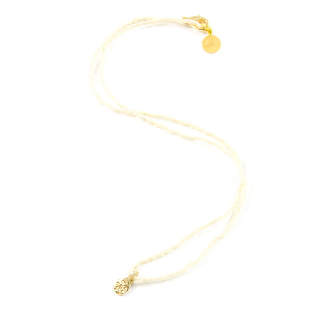 Cream Drop Tiny Charm Necklace
