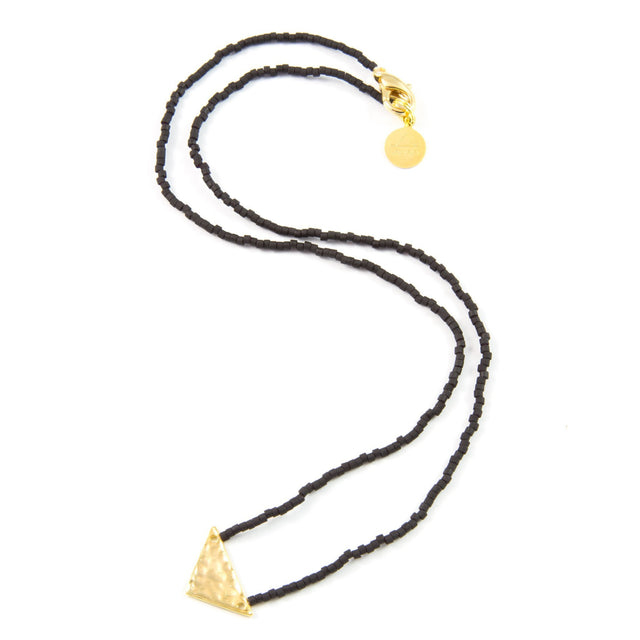 Black Triangle Tiny Charm Necklace