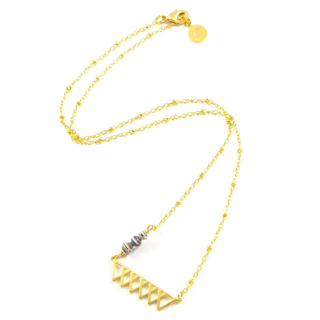 Mountain Scene Paper Bead Necklace