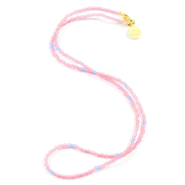 Sea Glass Pink w/ Purple Dot Necklace