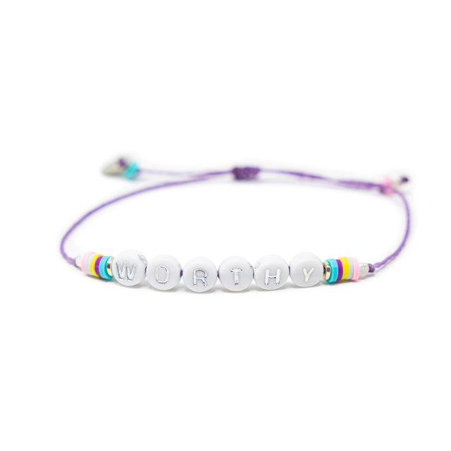WORTHY Wear Your Heart Bracelet in Purple