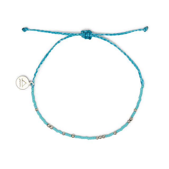 Teal & Silver Bead Bracelet