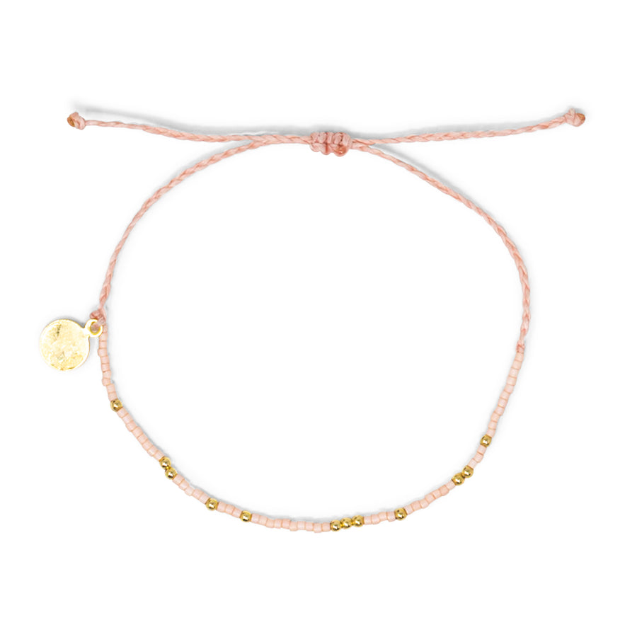 Coral & Gold Bead Bracelet