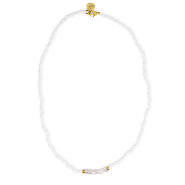 Rose Quartz & Gold Intention Necklace