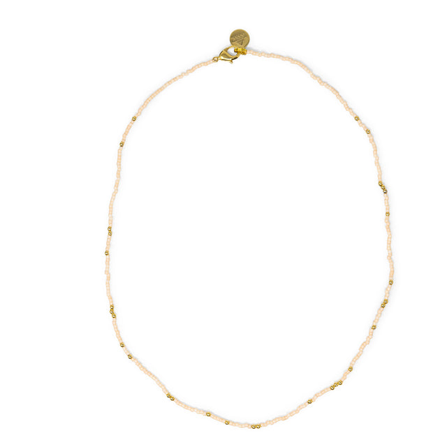 Peachy & Gold Bead Necklace
