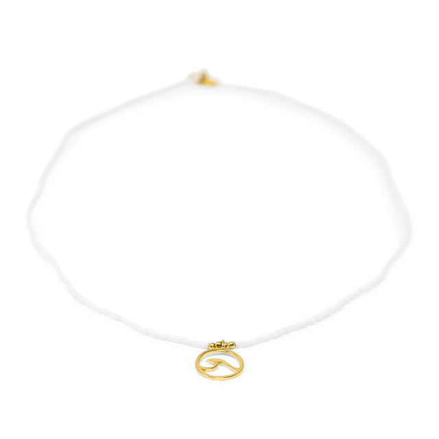 White & Gold Wave Charm