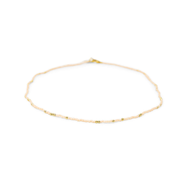 Peachy & Gold Bead Necklace
