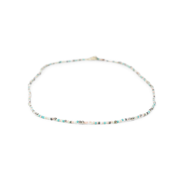 Dessert Sunset & Silver Bead Necklace