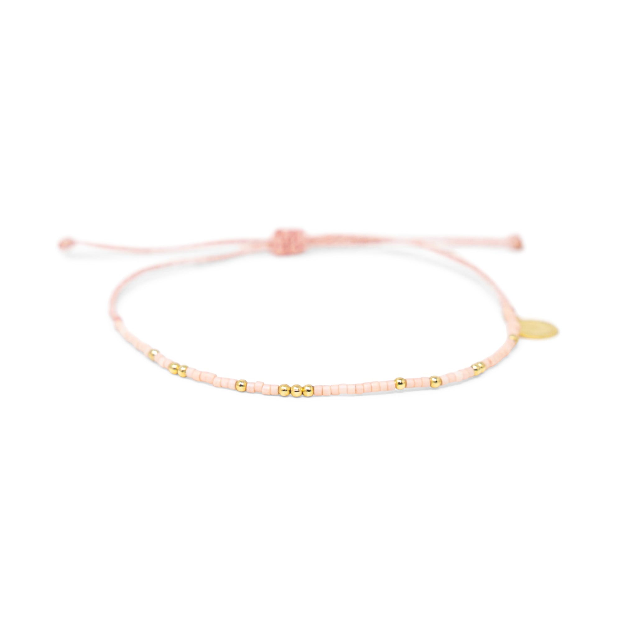 Coral & Gold Bead Bracelet