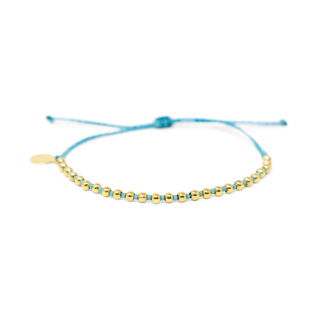 Teal & Gold Bead Alternating Bracelet