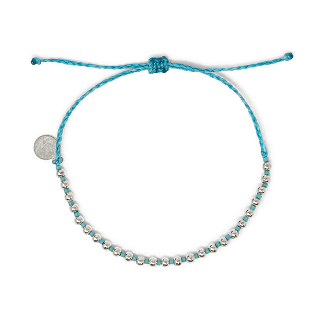 Teal & Silver Bead Alternating Bracelet