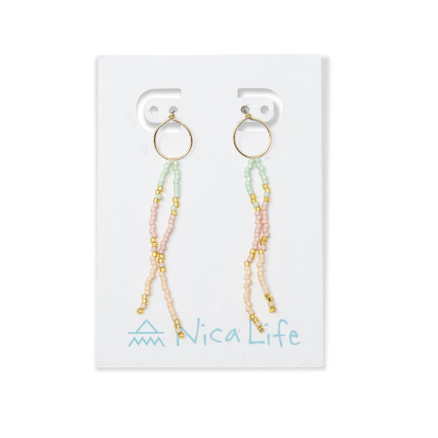 Peachy Mint w/ Gold Surfer Dangles