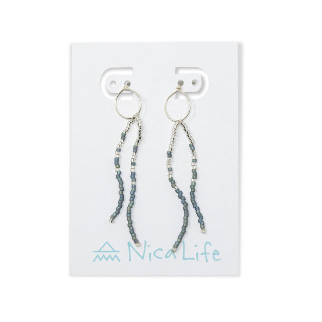 Denim & Silver Surf Dangles