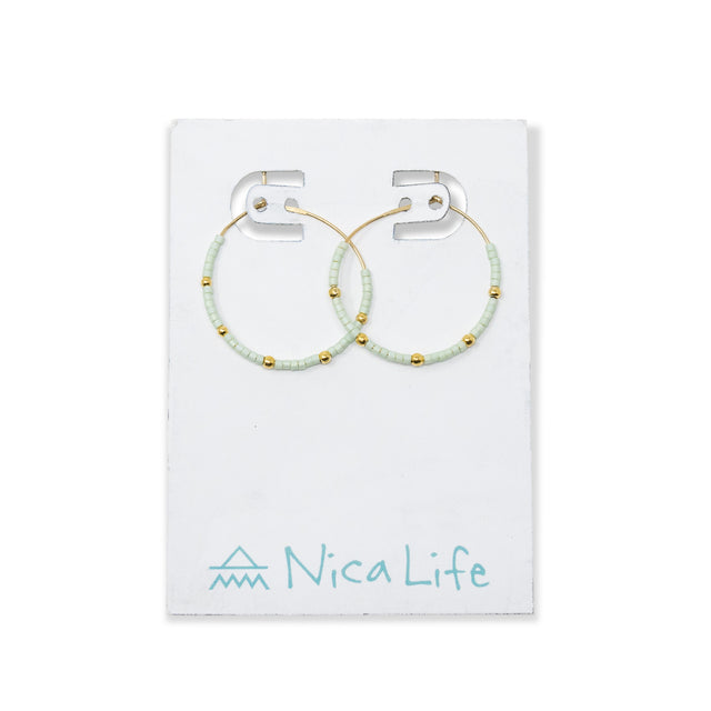 Cucumber & Gold Hoops