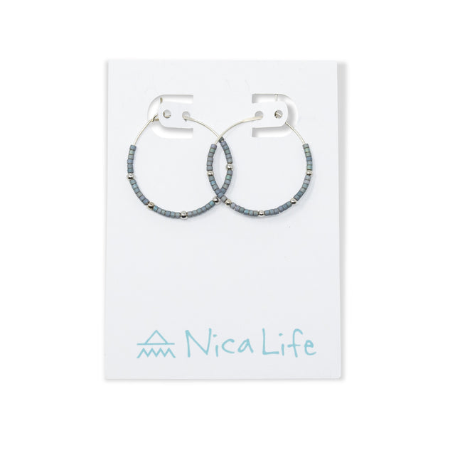 Denim & Silver Hoops