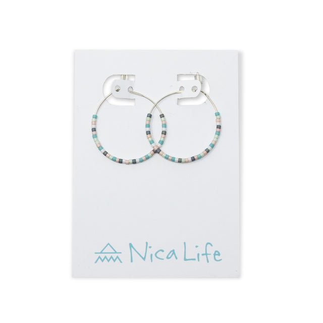 Desert Sunset Silver Hoops