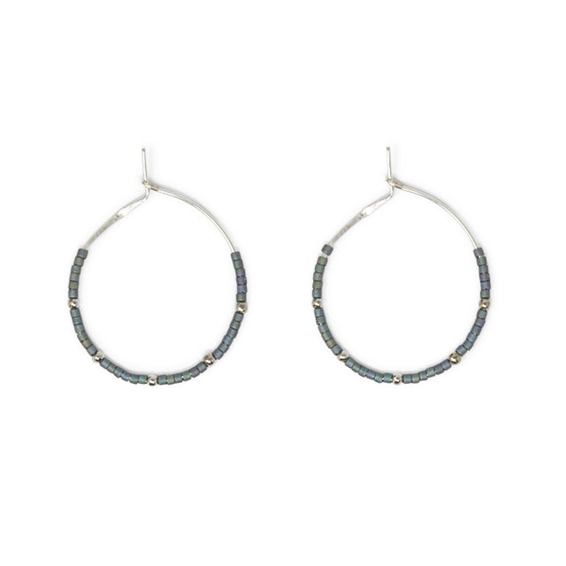 Denim & Silver Hoops